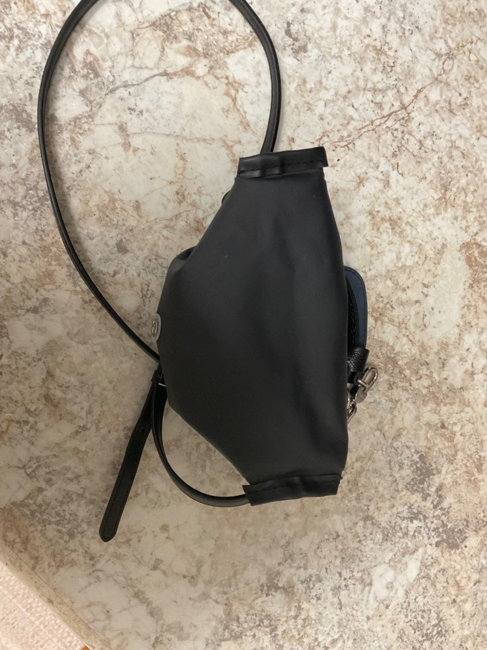 Longchamp Black Crossbody Top-Handle Bag with Lime Details , made in France - Picture 9 of 11